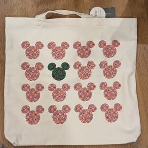 Vera Bradley Cream Tote with Orange and Green Mickey Patterns